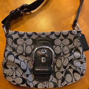 Coach Signature Black Soho Buckle Bag